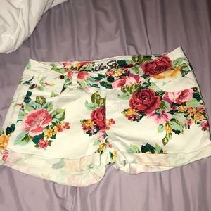 Floral jean shorts